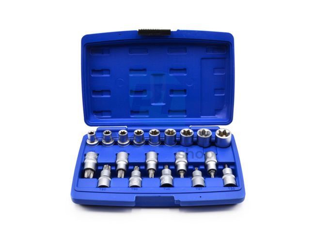 Set of socket wrenches and bits 1/2" TORX 19 pcs 14106