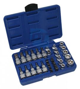 Set of socket wrenches and bits TORX 34 pcs Pro Asta A-TXSET34 02888