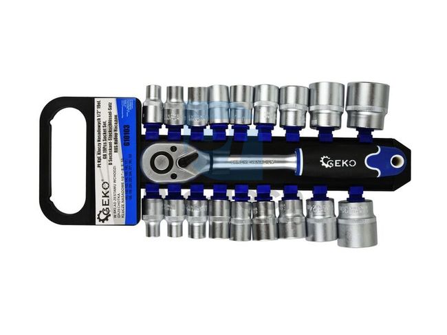 Gola/socket wrench set 19pcs 1/2" 8-32 mm 00653