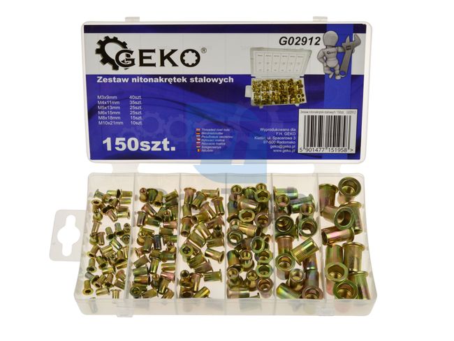 Threaded rivet nuts set 150pcs 09845