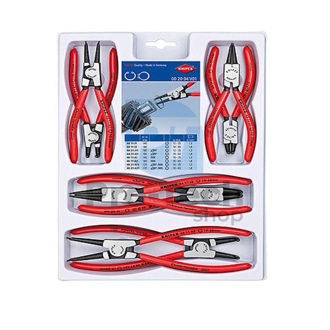 Set of precision pliers for retaining rings with tools 8 pcs KNIPEX 08982