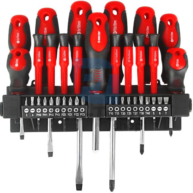 Screwdrivers and bits set in stand 36 pcs 15642