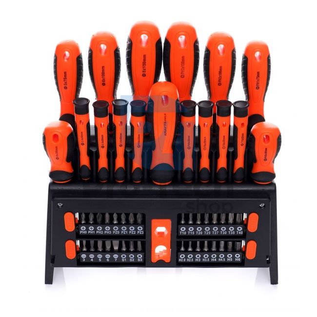 Set of screwdrivers and bits in stand 50pcs + magnetizer 16537