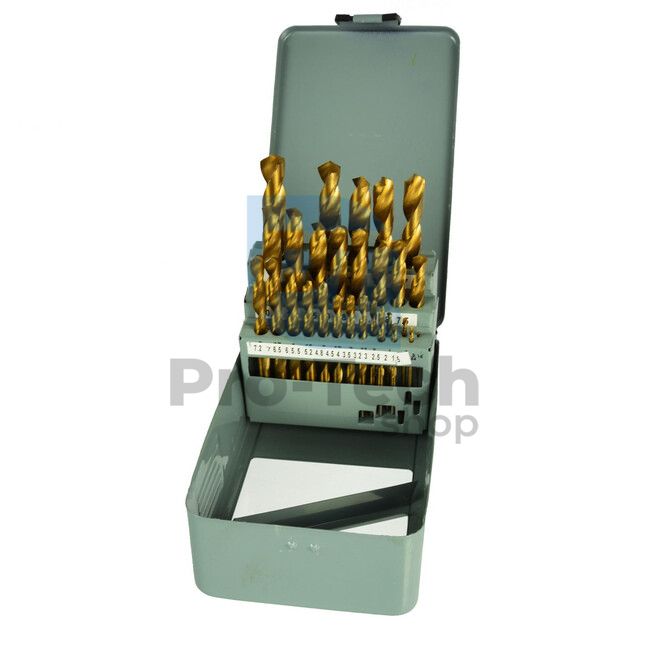 Set of titanium HSS metal drill bits 28pcs 1,5-13mm 14636