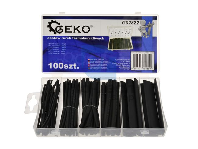 Heat shrink tubing set 100pcs black 09871