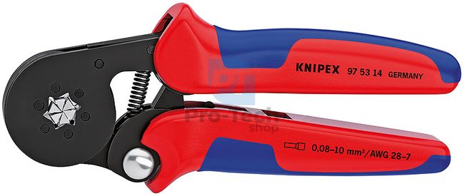 Self-adjusting crimping pliers for end sleeves 180 mm with AWG 28 - 10 KNIPEX 08696