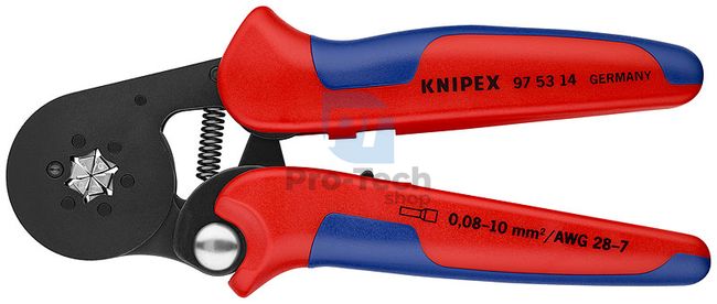 Self-adjusting crimping pliers for end caps (with fittings) 180 mm with AWG 28 - 7 KNIPEX 08698