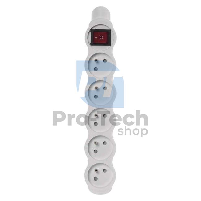 Separate 5 socket with switch, white 72008