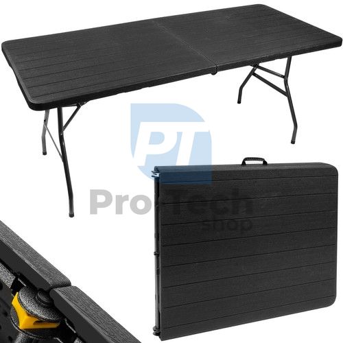 Folding garden table black 180 cm 75156