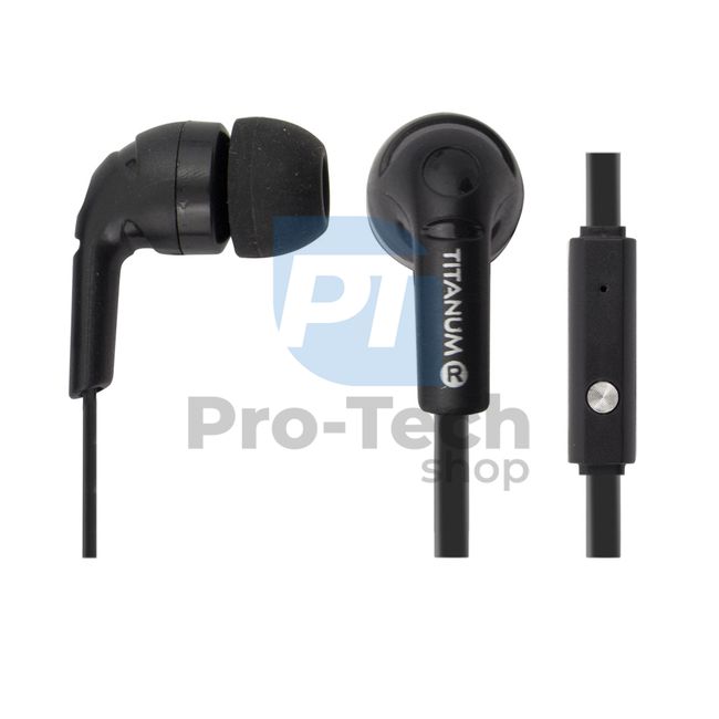 In-ear headphones with microphone, black 73352