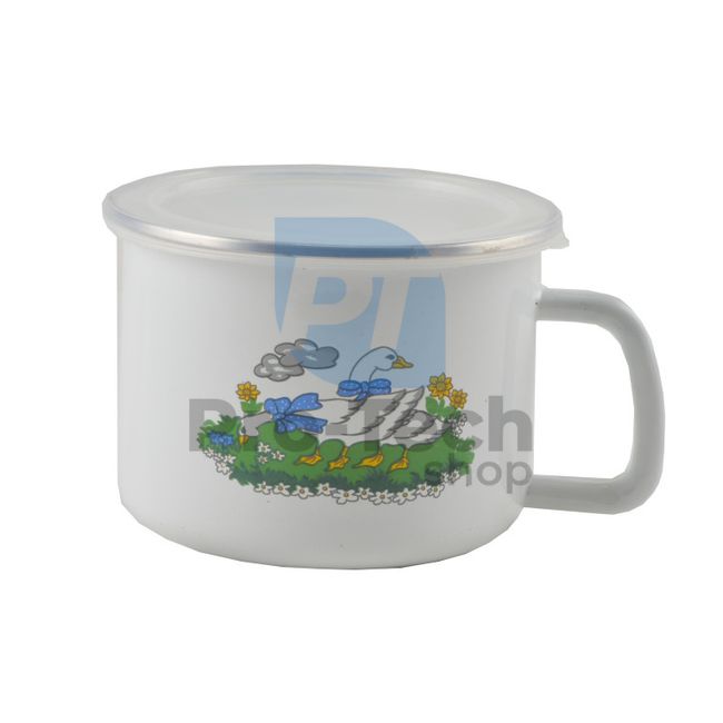 Enamel mug with lid 1l 53467