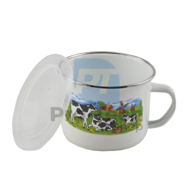 Enamel mug with lid 500ml 53466