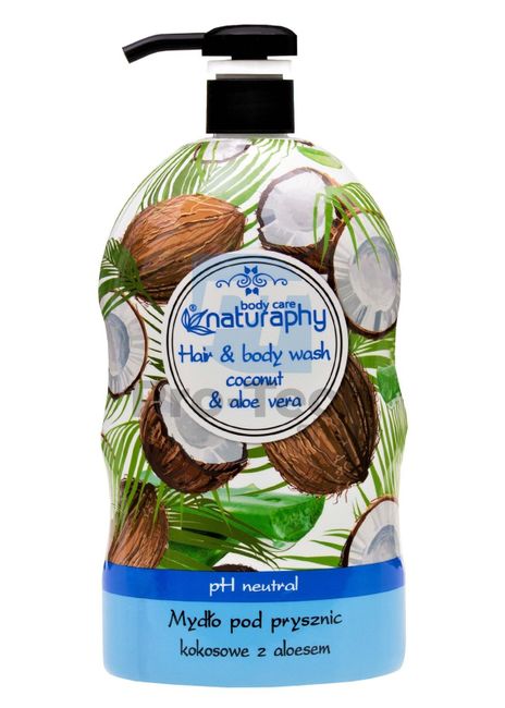 Shower gel and shampoo 2in1 coconut and aloe vera Naturaphy 1000ml 30068