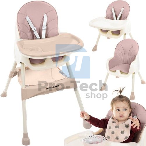 Feeding chair KRUZZEL - powder pink 75236