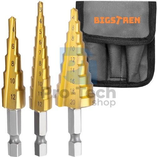 Stepped metal drill bits 3 pcs 75245