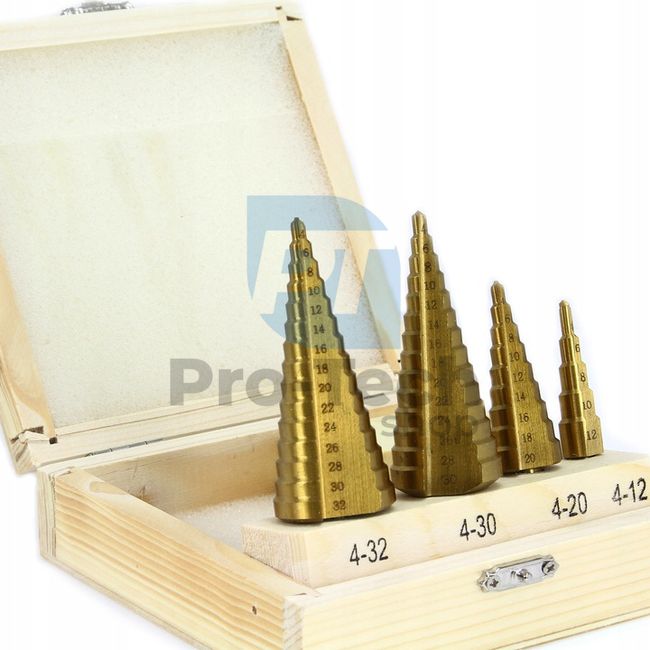 Stepped metal drill bits 4pcs 4-32mm 14011