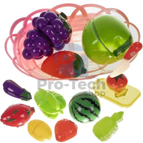 Fruit and vegetable slicing set in basket 76076