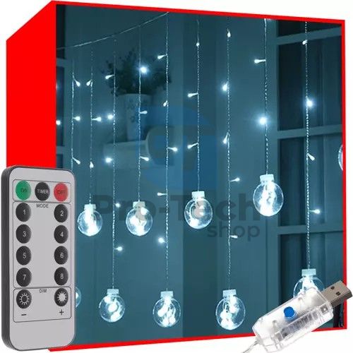 Light curtain 108LED USB - cold white KŠ19770 75260