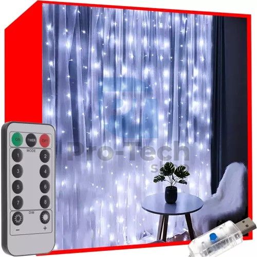 Light curtain 300 LED USB - cold white KŠ19766 75290