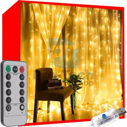 Light curtain 300 LED USB - warm white KŠ19768 75291