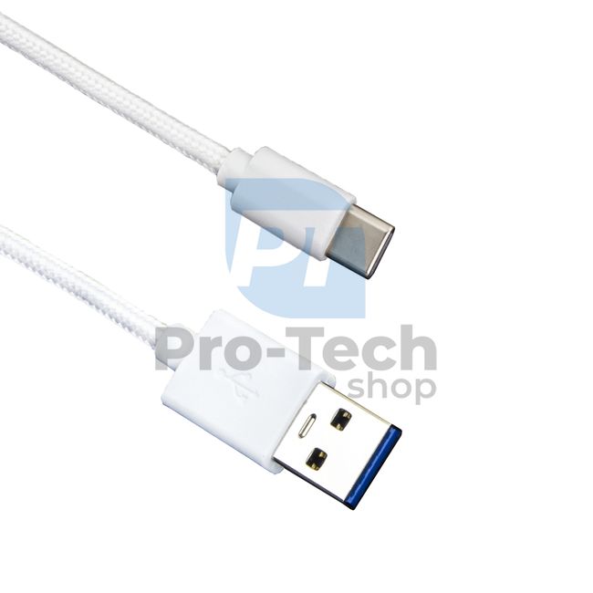 USB-C cable 3.0, 2m, white, braided 72384