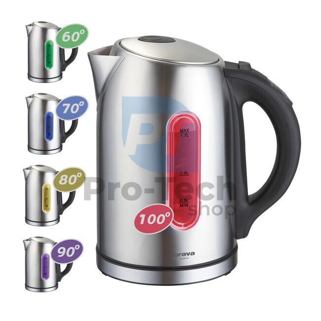 Kettle with temperature control 1,7L Orava, silver 73625