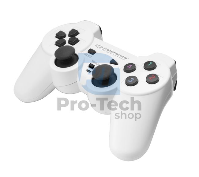 Vibrating gamepad for PC with USB WARRIOR, white-black 72631