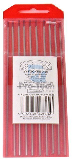 Tungsten Electrode 1.6 mm Profi Satra Red TIG WT20/RED16 06503