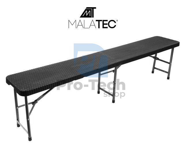 Folding garden bench made of black technorathan 180cm 75564