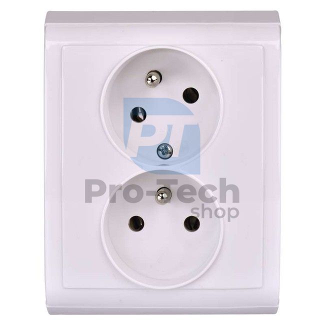 Double socket PRAKTIK 4FN15088.901, white 70425