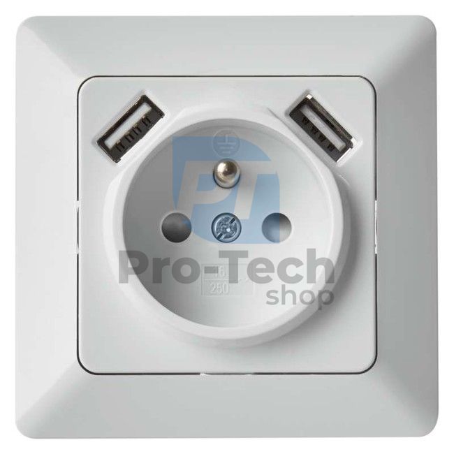 Socket with USB 2,1A max., white 71886