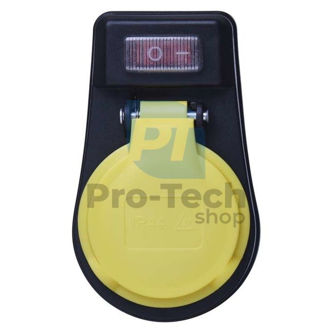 Socket with switch, IP44, black 72104