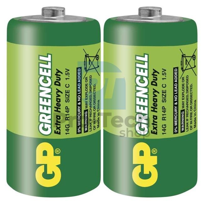 Zinc-chloride battery GP Greencell R14 (C), 2pcs 71057