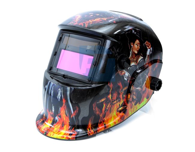 Welding Helmet Auto-Darkening Girl on Fire 06535